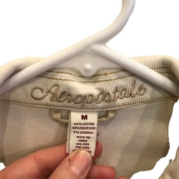 Aeropostale Cropped Corduroy Jacket Beige Size M - Picture 4 of 7